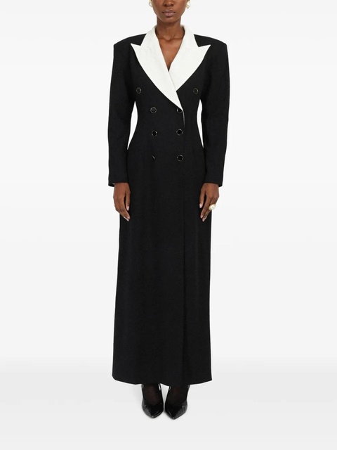 Rowen Rose contrasting-collar tuxedo maxi dress - Black - zdjęcie produktu nr 2