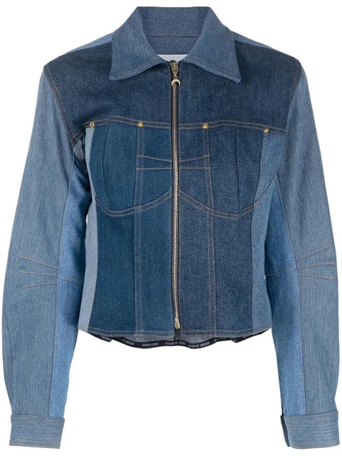 Marine Serre panelled denim jacket - Blue - zdjęcie produktu nr 1