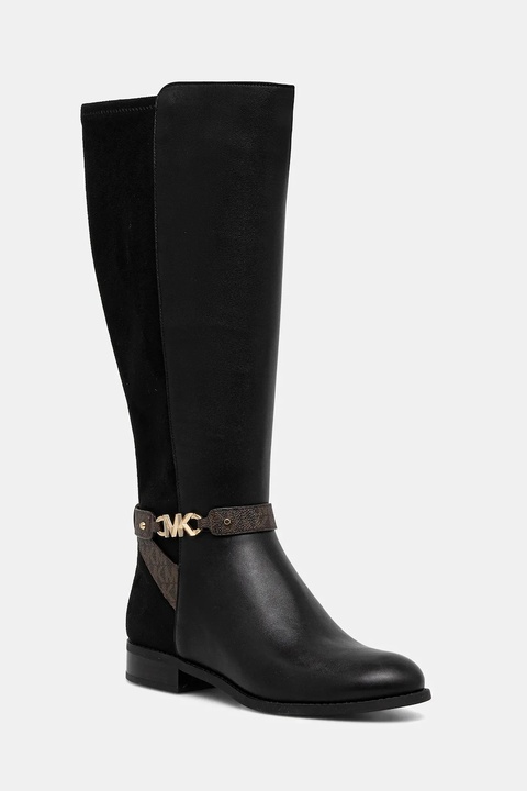 MICHAEL Michael Kors kozaki skórzane Farrah damskie kolor czarny na płaskim obcasie 40F1FHFB7L.007 - zdjęcie produktu nr 1