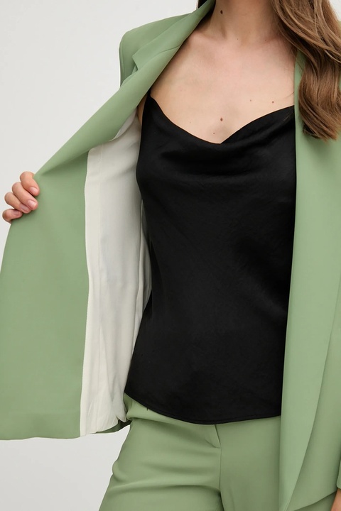 Sandro Ferrone marynarka kolor zielony niezapinana gładka S25XBEFASTY - zdjęcie produktu nr 1