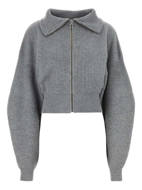 Sportmax ribbed zip-up cardigan - Grey - zdjęcie produktu nr 1