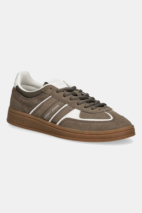 Tommy Jeans sneakersy zamszowe THE GREENWICH EDGE damskie kolor zielony EN0EN02838 - zdjęcie produktu nr 1