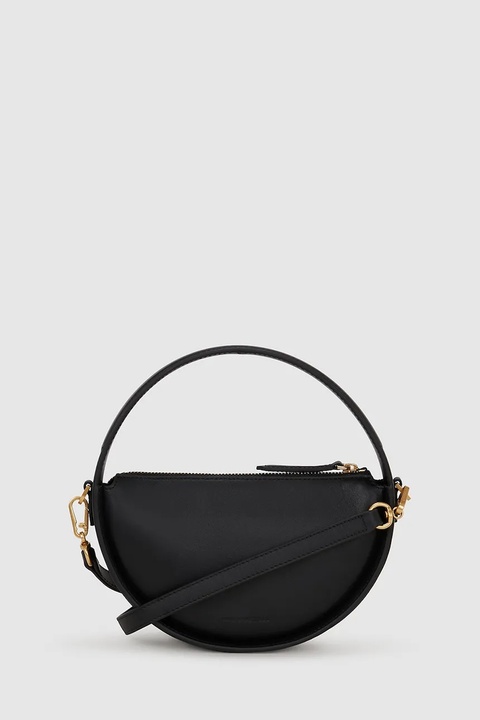 Karl Lagerfeld torebka skórzana K/SIGNATURE kolor czarny A3W30047 - zdjęcie produktu nr 2