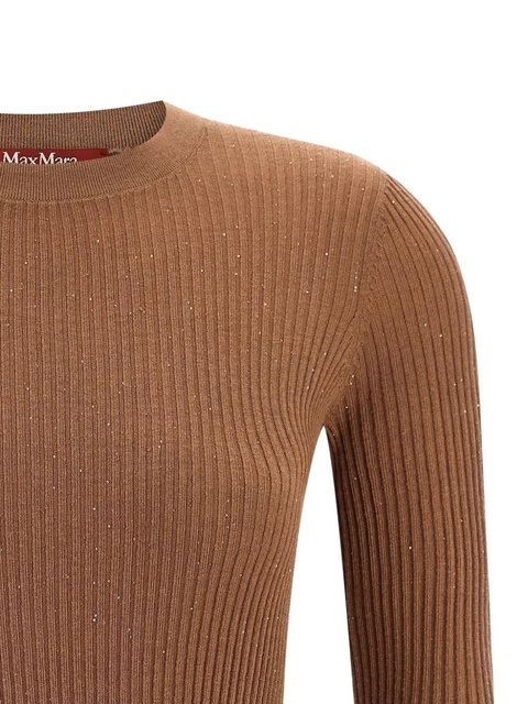 Max Mara Marabu sequin-embellished ribbed sweater - Brown - zdjęcie produktu nr 1