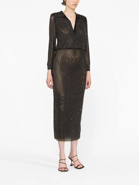 Self-Portrait embellished midi shirtdress - Black - zdjęcie produktu nr 2