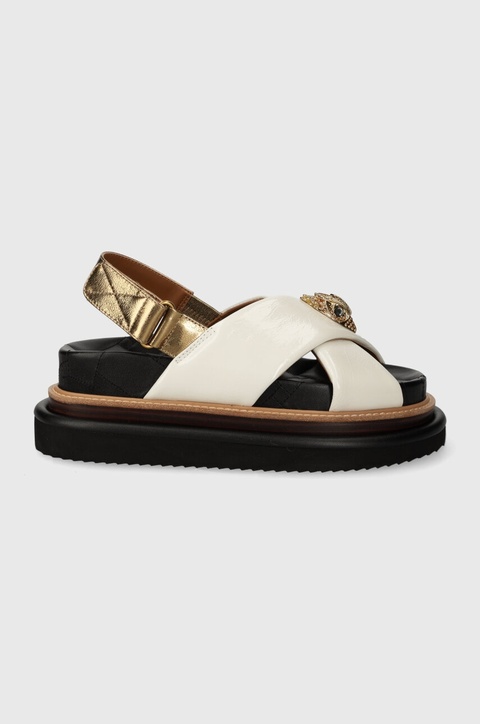 Kurt Geiger London sandały skórzane Orson Cross Strap Sandal damskie kolor biały na platformie 9992241109 - zdjęcie produktu nr 1