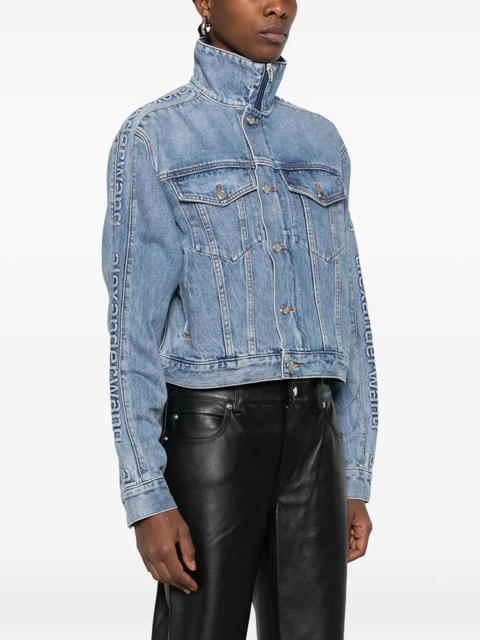 Alexander Wang logo-embossed denim jacket - Blue - zdjęcie produktu nr 1