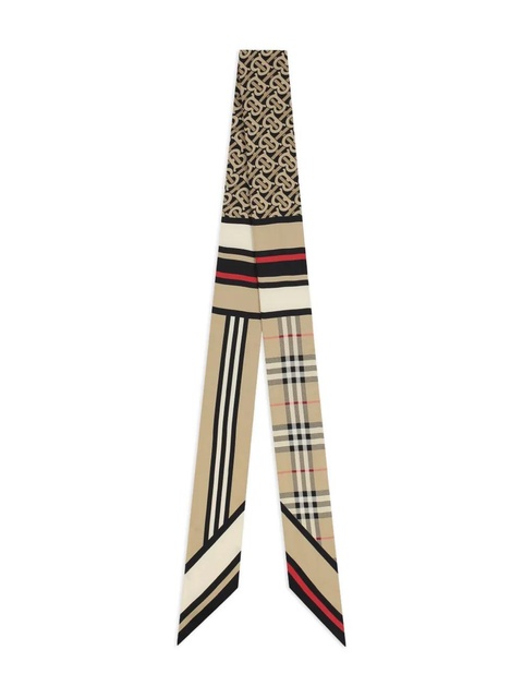 Burberry check-pattern silk scarf - Neutrals - zdjęcie produktu nr 1