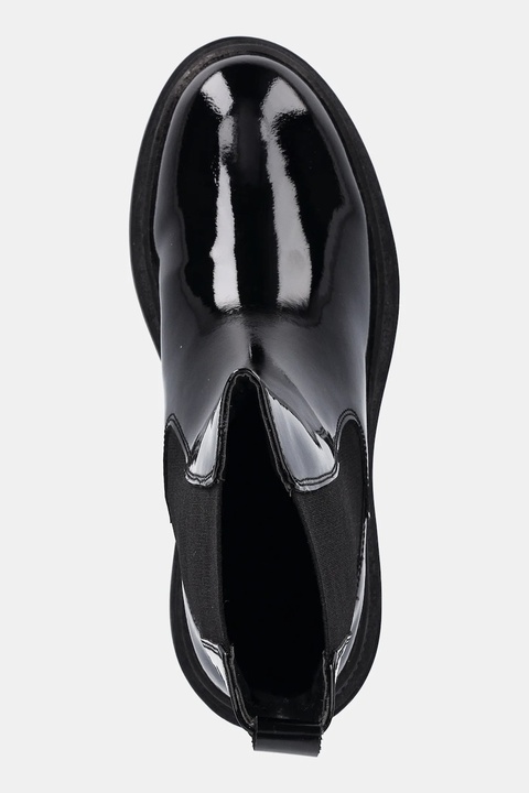 Answear.LAB botki skórzane damskie kolor czarny na płaskim obcasie - zdjęcie produktu nr 2