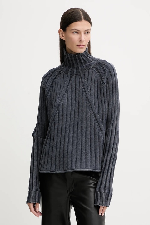 G-Star sweter bawełniany 0 damski kolor niebieski z golfem D27172.D630 - zdjęcie produktu nr 1