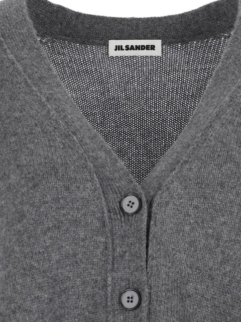 Jil Sander V-neck buttoned cardigan - Grey - zdjęcie produktu nr 2
