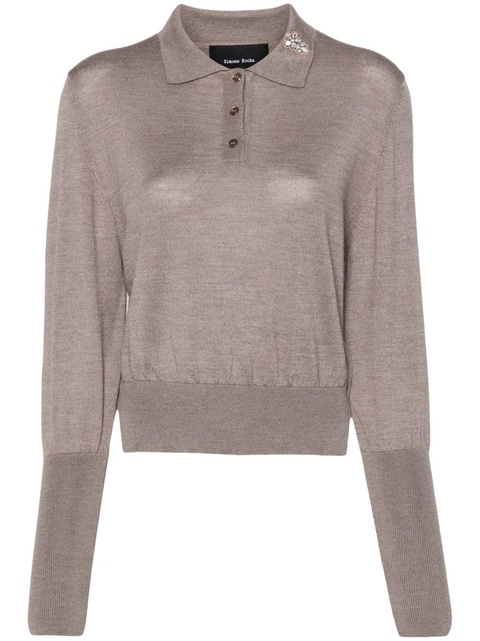 Simone Rocha embellished polo sweater - Neutrals - zdjęcie produktu nr 1