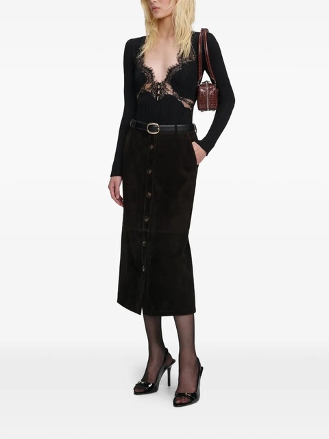 Self-Portrait lace-details long-sleeve T-shirt - Black - zdjęcie produktu nr 2