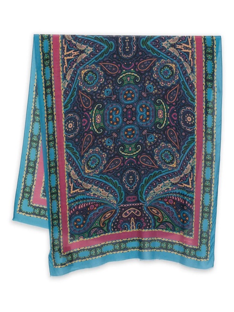 ETRO paisley-pattern fringed scarf - Blue - zdjęcie produktu nr 2