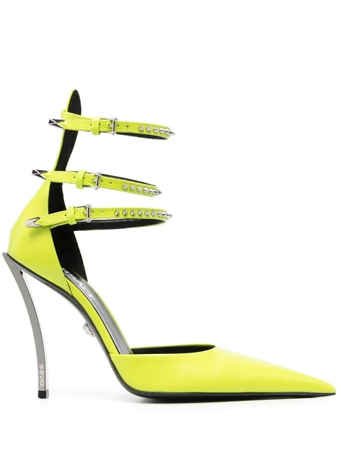 Versace 110mm studded leather pumps - Yellow - zdjęcie produktu nr 1