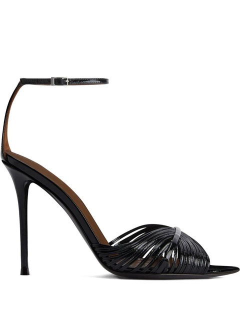 Giuseppe Zanotti 105mm Intriigo Shell leather sandals - Black - zdjęcie produktu nr 1