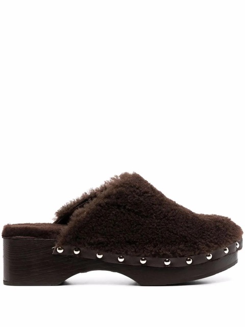 Ancient Greek Sandals 50mm closed sheepskin clogs - Brown - zdjęcie produktu nr 1