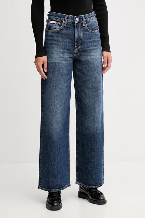 Calvin Klein Jeans jeansy bawełniane kolor granatowy LV147B933G - zdjęcie produktu nr 1