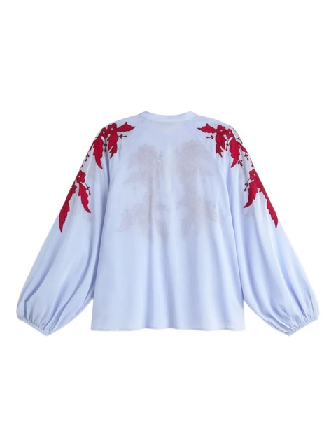 Essentiel Antwerp keyhole-detail blouse - Blue - zdjęcie produktu nr 2