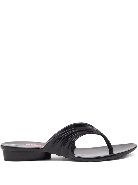 Diesel x Melissa pleated thong sandals - Black - zdjęcie produktu nr 1