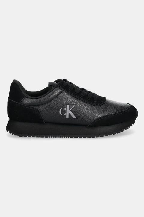 Calvin Klein Jeans sneakersy skórzane RUNNER LACEUP LOW MIX MG kolor czarny YW0YW01798 - zdjęcie produktu nr 2