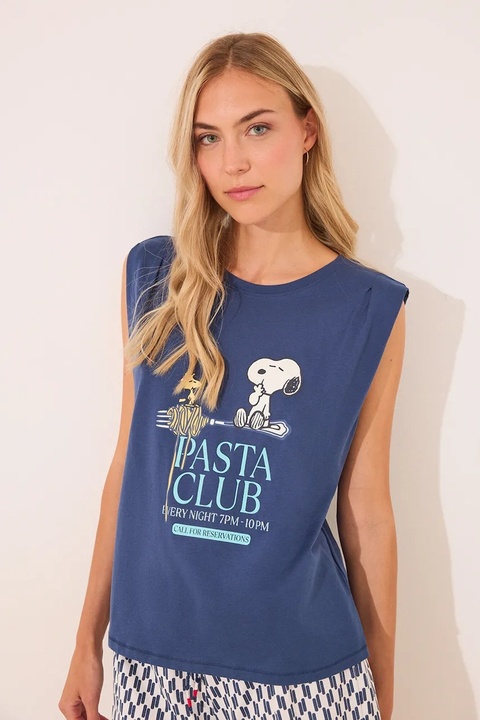 women'secret piżama bawełniana damska kolor granatowy 3132121 - zdjęcie produktu nr 2