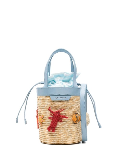 Aquazzura mini Marea sea-life straw bucket bag - Neutrals - zdjęcie produktu nr 1
