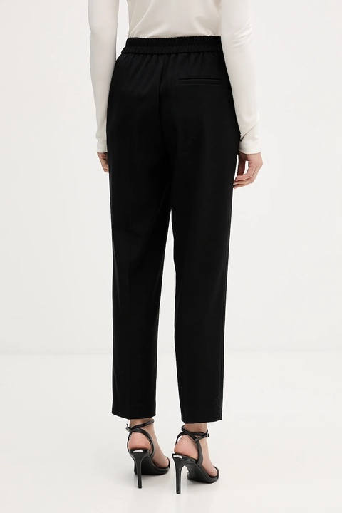 Sisley spodnie damskie kolor czarny fason chinos high waist 41YPLF043 - zdjęcie produktu nr 2