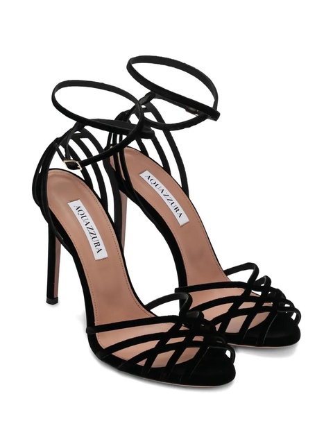 Aquazzura 105mm Wild Dream velvet sandals - Black - zdjęcie produktu nr 2