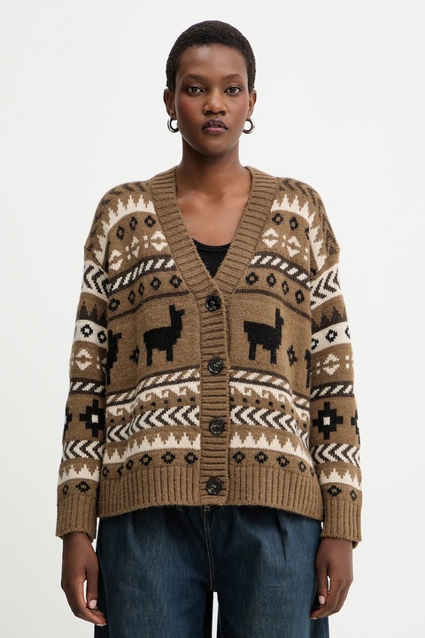 Weekend Max Mara kardigan z wełną OVATTA damski kolor zielony 2525346092600 - zdjęcie produktu nr 1