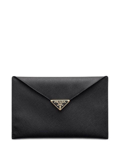 Prada triangle-logo envelope clutch - Black - zdjęcie produktu nr 1