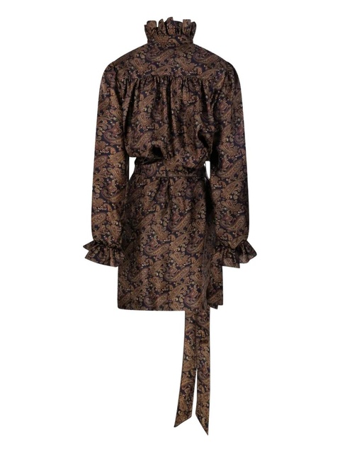 Saint Laurent paisley-print silk dress - Blue - zdjęcie produktu nr 2