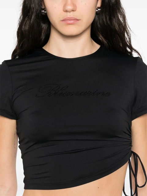 Blumarine rhinestone-logo T-shirt - Black - zdjęcie produktu nr 2