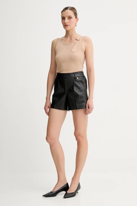 Silvian Heach szorty DOGIO damskie kolor czarny gładkie high waist GPA25075SH - zdjęcie produktu nr 2