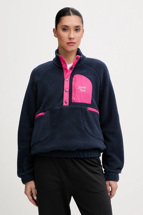 Banana Moon bluza polarowa Hillside damska kolor granatowy gładka NUZZLE.HILLSIDE - zdjęcie produktu nr 1