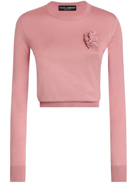 Dolce & Gabbana floral-appliqué top - Pink - zdjęcie produktu nr 1