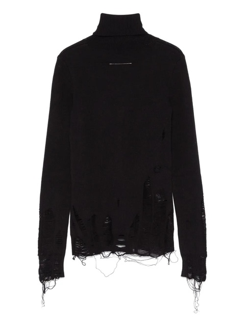 MM6 Maison Margiela distressed-effect sweater - Black - zdjęcie produktu nr 2