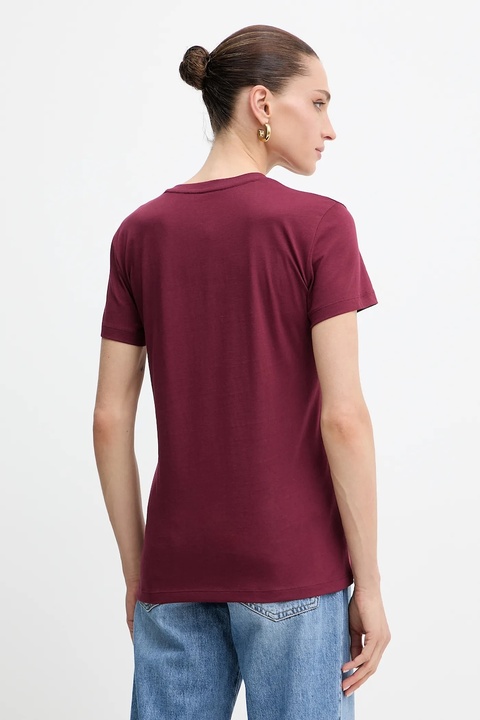 Armani Exchange t-shirt bawełniany damski kolor bordowy XW001358 AF10356 - zdjęcie produktu nr 2