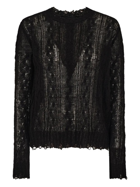 Alanui open-work ruffled jumper - Black - zdjęcie produktu nr 1