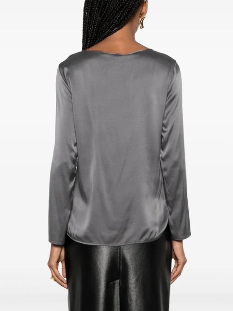 Max Mara round-neck satin blouse - Grey - zdjęcie produktu nr 2