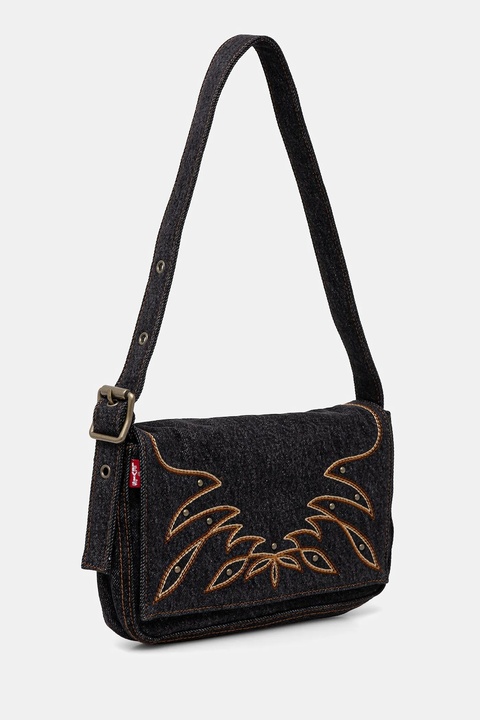 Levi's torebka jeansowa kolor czarny 004CG - zdjęcie produktu nr 2