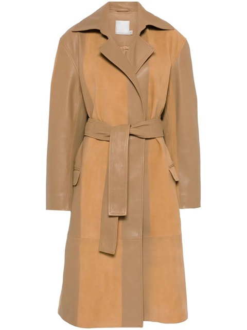 Christopher Esber scuffed-leather coat - Brown - zdjęcie produktu nr 1