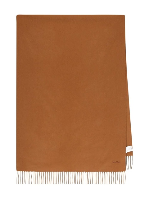 Max Mara fringed embroidered-logo scarf - Brown - zdjęcie produktu nr 1