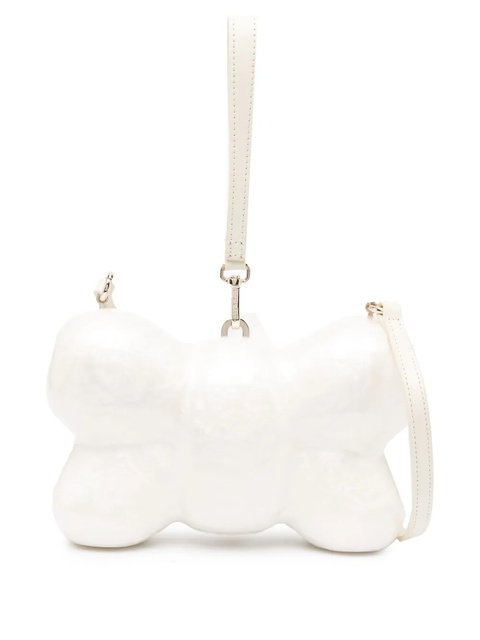 Simone Rocha pearlescent-effect bow-shaped clutch - White - zdjęcie produktu nr 1