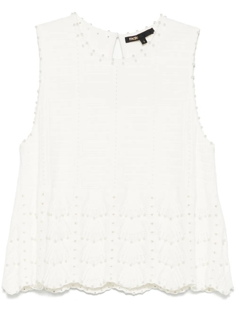 Maje faux-pearl-detailed top - White - zdjęcie produktu nr 1