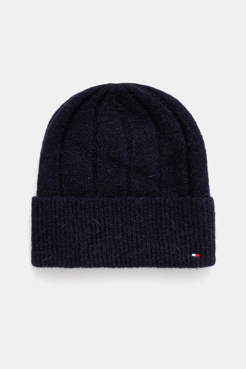 Tommy Hilfiger czapka z dodatkiem wełny kolor granatowy AW0AW17779 - zdjęcie produktu nr 1