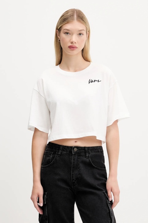 Vans t-shirt bawełniany damski kolor biały VN000QDFWHT1 - zdjęcie produktu nr 1