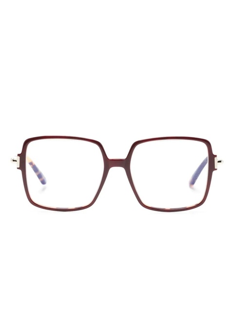 TOM FORD Eyewear oversize-frame glasses - Red - zdjęcie produktu nr 1