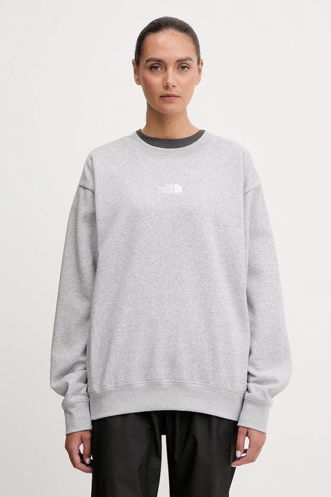 The North Face bluza Essential damska kolor szary melanżowa NF0A89EPDYX1 - zdjęcie produktu nr 1