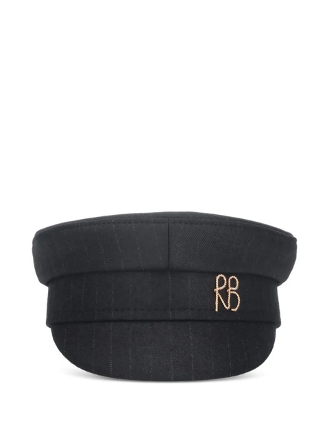 Ruslan Baginskiy embroidered pinstriped sailor cap - Black - zdjęcie produktu nr 1